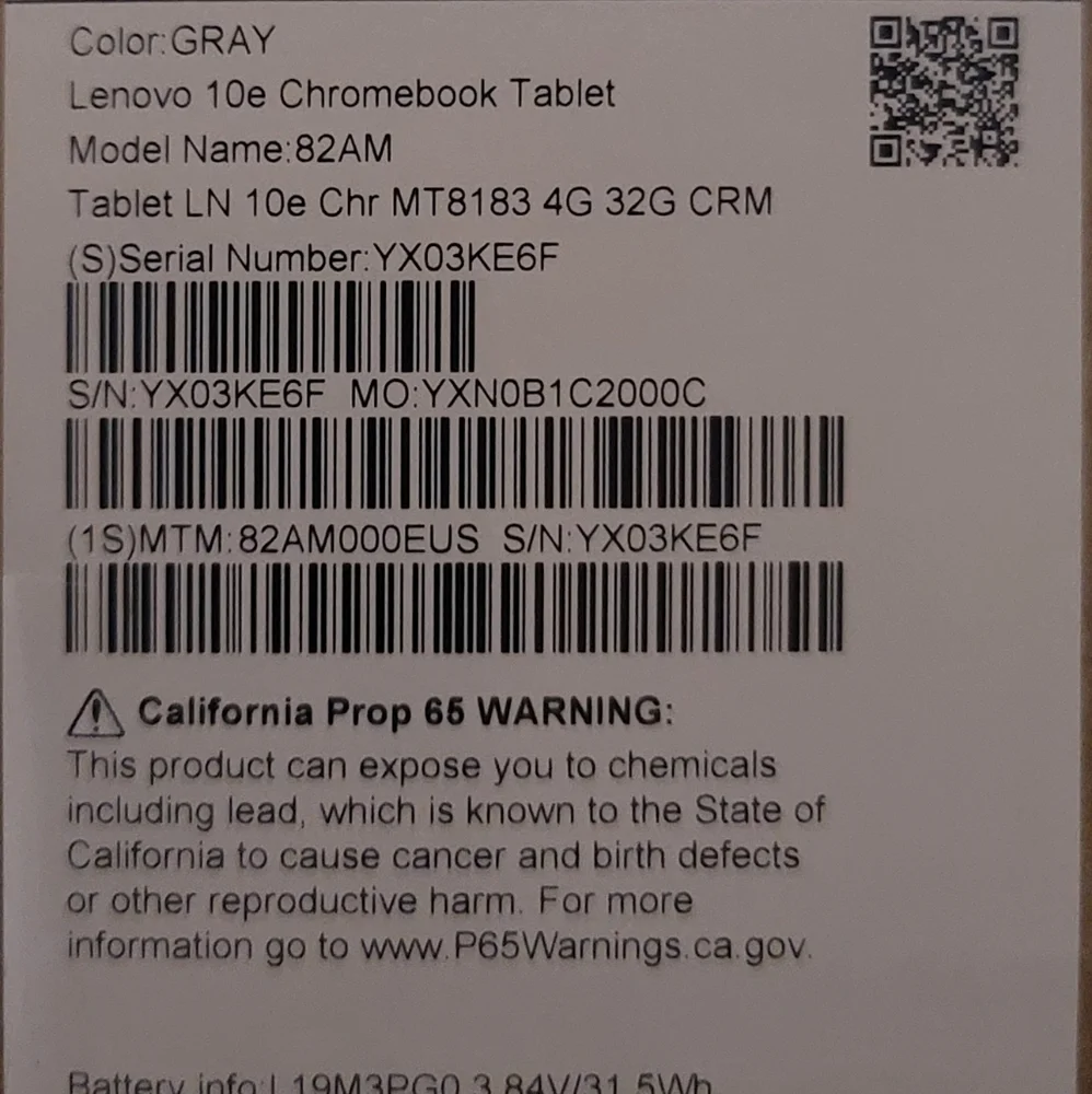 Lenovo 10e Chromebook Tablet